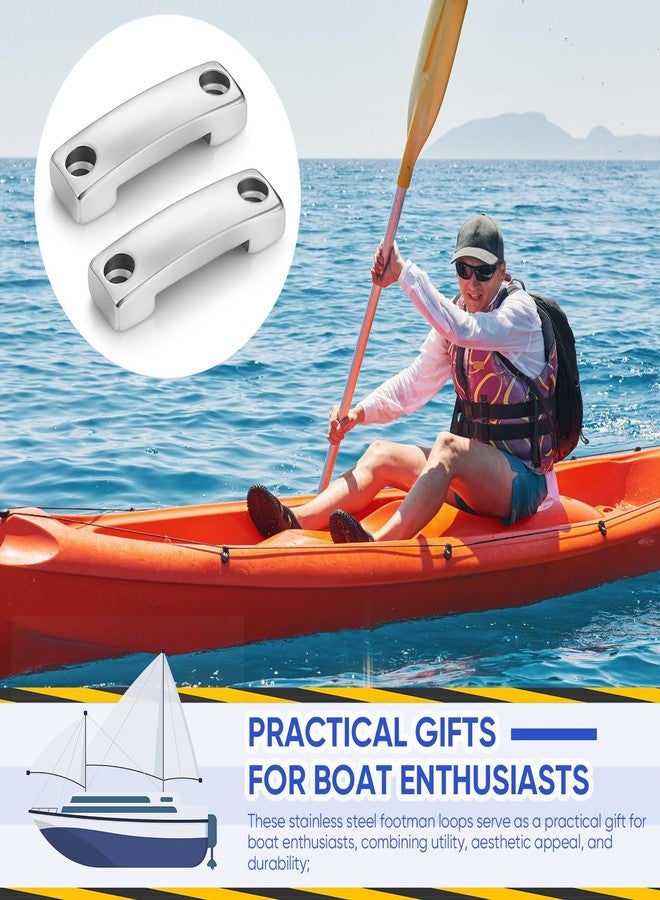 Tandefio 8 Pcs 25 MM, 1 Inch SS 316 Bimini Boat Top Pad Eye Heavy Duty Kayak Deck Loops with 16 Pcs Screws Stainless Steel Footman Loop Bimini Tie Down Straps, Hardware Included, No Webbing - Image 4