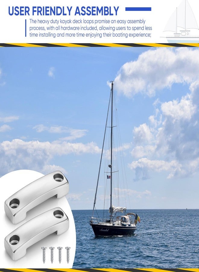 Tandefio 8 Pcs 25 MM, 1 Inch SS 316 Bimini Boat Top Pad Eye Heavy Duty Kayak Deck Loops with 16 Pcs Screws Stainless Steel Footman Loop Bimini Tie Down Straps, Hardware Included, No Webbing - Image 5