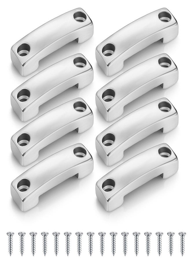 Tandefio 8 Pcs 25 MM, 1 Inch SS 316 Bimini Boat Top Pad Eye Heavy Duty Kayak Deck Loops with 16 Pcs Screws Stainless Steel Footman Loop Bimini Tie Down Straps, Hardware Included, No Webbing - Image 1