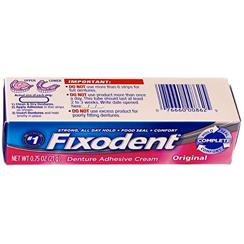 Fixodent Denture Adhesives Cream, Original - 0.75 Oz (Pack of 6) - Image 3
