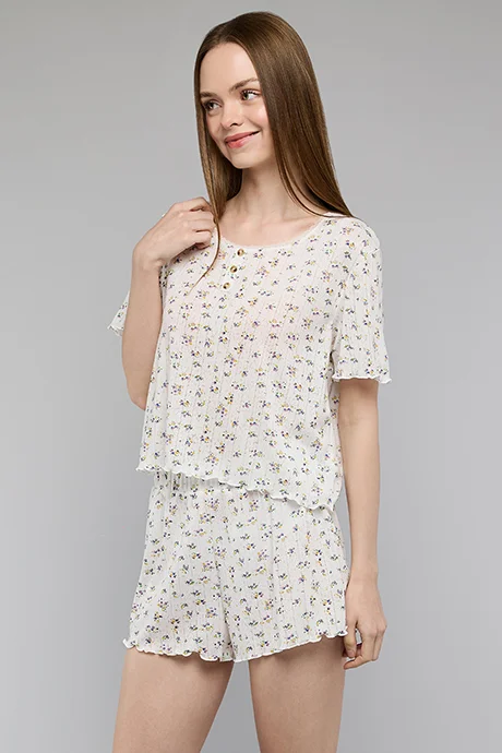 أر أند بي Printed Shorty Pyjama Set