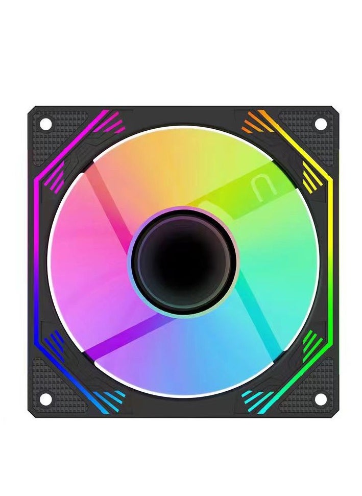 SHARX SHARX INFINITY(IX-120B), Pack of 3 ARGB Case Fans, Black, 120mm , Low Noise Anti Vibration Pads, 3 Sides Infinity Mirror, 4pin/3pin PWM Motherboard Light Sync, With Remote Controller, For Computer Case and Liquid Cooler  - Image 2