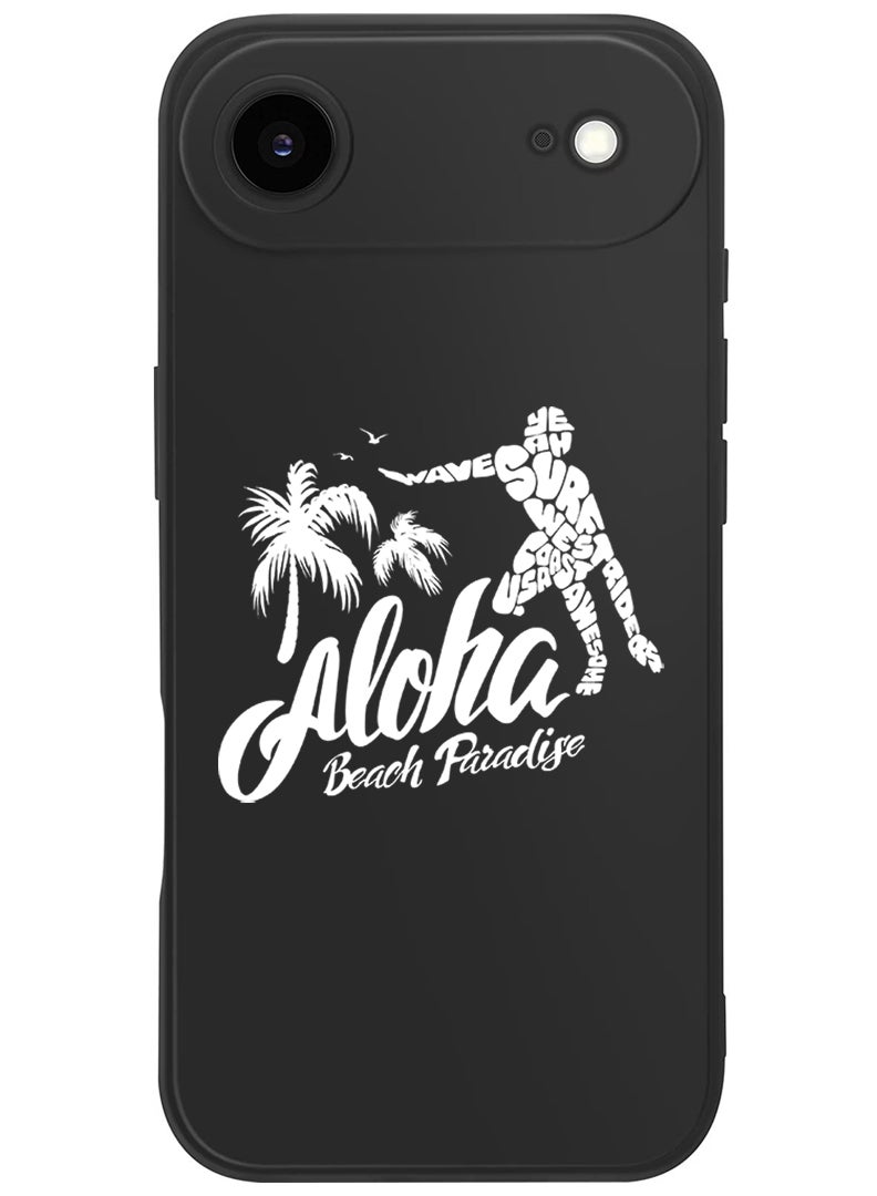 Theodor Protective Slim Fit Case Liquid Silicone Cover with Full Body Protection Anti-Scratch Shockproof Case For Apple iPhone 17 Air (Black) Aloha Beach Paradise White - Image 1
