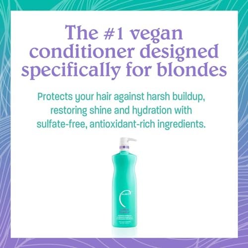 Malibu C Blondes Enhancing Shampoo & Conditioner Duo (33.8 oz) - Revitalizing Purple Shampoo & Conditioner for Hair Health + Brilliancy - Blondes Hair Care - Image 5