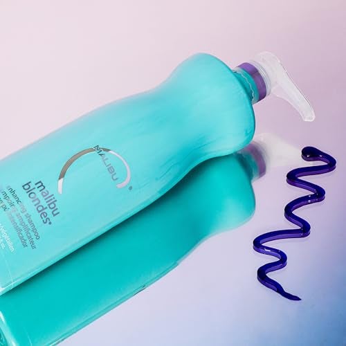 Malibu C Blondes Enhancing Shampoo & Conditioner Duo (33.8 oz) - Revitalizing Purple Shampoo & Conditioner for Hair Health + Brilliancy - Blondes Hair Care - Image 2