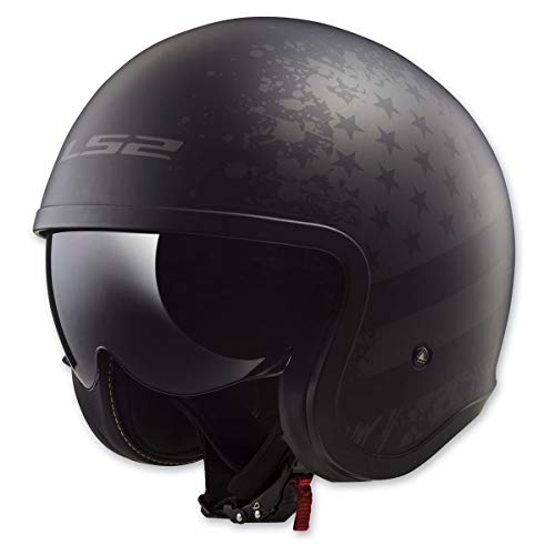 LS2 Helmets Open Face Spitfire Helmet (Black Flag Matte - Medium) - Image 1