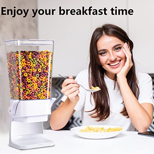 Zeadesign Cereal Dispenser Countertop with lids, 5L Organization and Storage Containers for Kitchen and pantry, Plastic Containers for food, Cereal, Rice, Beans, Grains, Nuts, Oatmeal, Pet food, White, 1Pc - Image 2