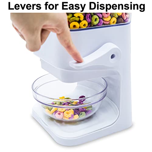 Zeadesign Cereal Dispenser Countertop with lids, 5L Organization and Storage Containers for Kitchen and pantry, Plastic Containers for food, Cereal, Rice, Beans, Grains, Nuts, Oatmeal, Pet food, White, 1Pc - Image 3