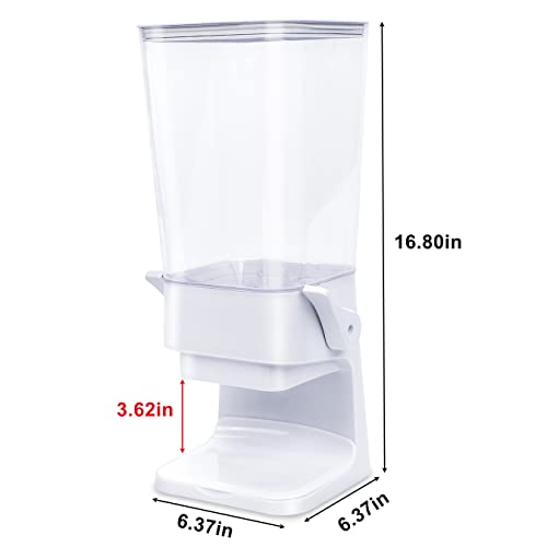 Zeadesign Cereal Dispenser Countertop with lids, 5L Organization and Storage Containers for Kitchen and pantry, Plastic Containers for food, Cereal, Rice, Beans, Grains, Nuts, Oatmeal, Pet food, White, 1Pc - Image 5