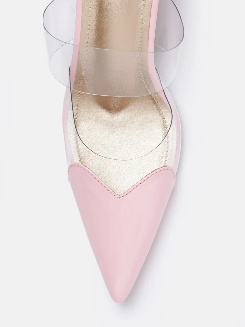 ZORIWORLD Pink Amor Pink Heart Heels for Women - High Heels, 3 Inch Block Heel for Women | Best Price UAE