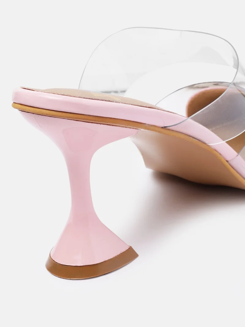 ZORIWORLD Pink Amor Pink Heart Heels for Women - High Heels, 3 Inch Block Heel for Women | Best Price UAE