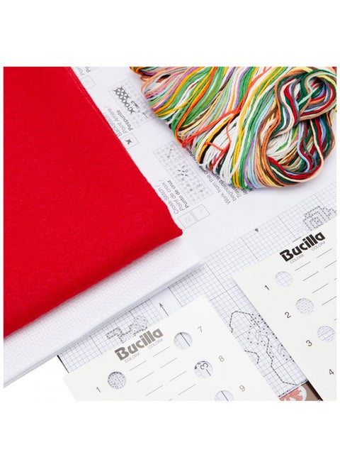 Bucilla Counted Cross Stitch Ornament Kit, 84293 Tiny Stocking , White