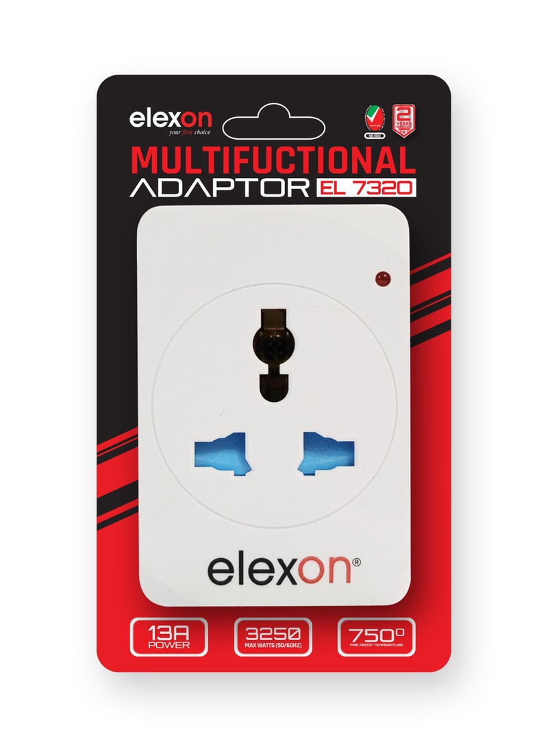 elexon Multifunctional Adaptor, International Power Adapter, Multi Adapter Worldwide, AC Outlet Power Plug Adapters for USA, Europe, UK & Asia - 150+ Countries (EL 7300) - Image 2