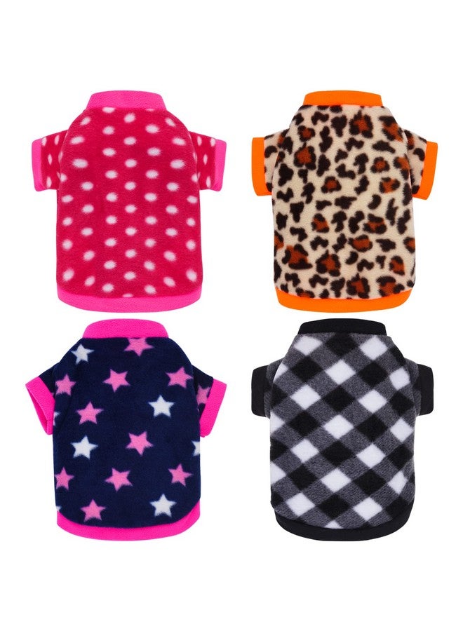 Rbenxia 4 Pieces Dog Fleece Sweaters Puppy Warm Sweater Doggie Sweatshirt Soft Fleece Dog Pajamas Puppy Clothes Winter Dog Outfits For Small Puppy Dog Cat Pets (XSmall) - Image 2
