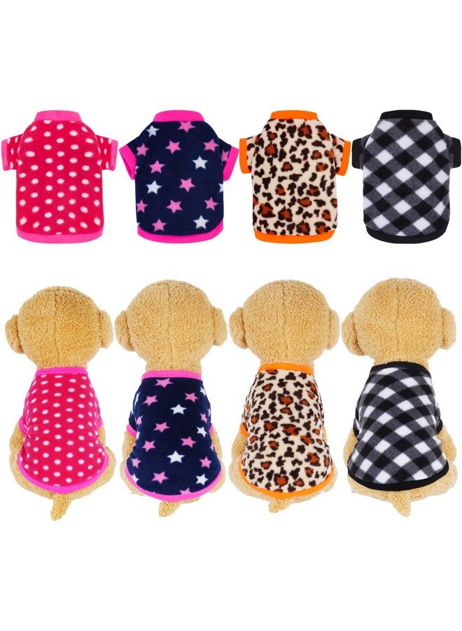 Rbenxia 4 Pieces Dog Fleece Sweaters Puppy Warm Sweater Doggie Sweatshirt Soft Fleece Dog Pajamas Puppy Clothes Winter Dog Outfits For Small Puppy Dog Cat Pets (XSmall) - Image 3