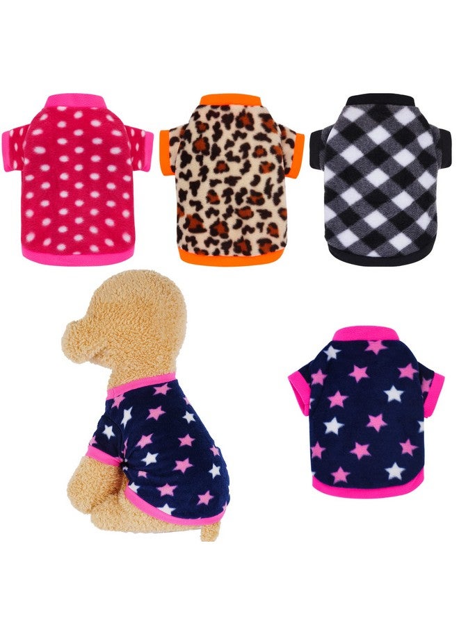 Rbenxia 4 Pieces Dog Fleece Sweaters Puppy Warm Sweater Doggie Sweatshirt Soft Fleece Dog Pajamas Puppy Clothes Winter Dog Outfits For Small Puppy Dog Cat Pets (XSmall) - Image 1