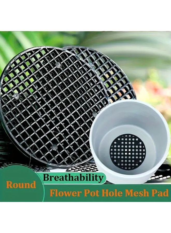 40 Black Round Flower Pot Hole Mesh Pads Leak Proof Soft Bottom Grid Mat Garden Drainage Screen With Breathable Holes For Plants And Flowers Plant Hole Cover Drainage Mat Potted 40 Pcs