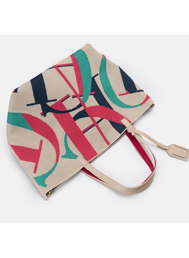 سي اتش سي اتش CHCH النساء أنيقة -Pattern Tote حقيبة مع الأجهزة الذهبية النغمة - منظمة جولة مقبض الأعلى وتصميم مفتوح الأعلى، حقيبة اليد غير المنسوجة المتينة في الفضاء، والأحمر - متعددة الاستخدامات للعمل والسفر والاستخدام اليومي - نقطة نظيفة فقط، لا إغلاق - Image 4