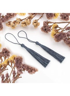 Generic 100 Pieces Dark Gray Color 13cm/5-Inch Silky Handmade Soft Tassels Floss Bookmark Tassels with 2-Inch Cord Loop for Jewelry Making, DIY Projects, Bookmarks  - Image 4