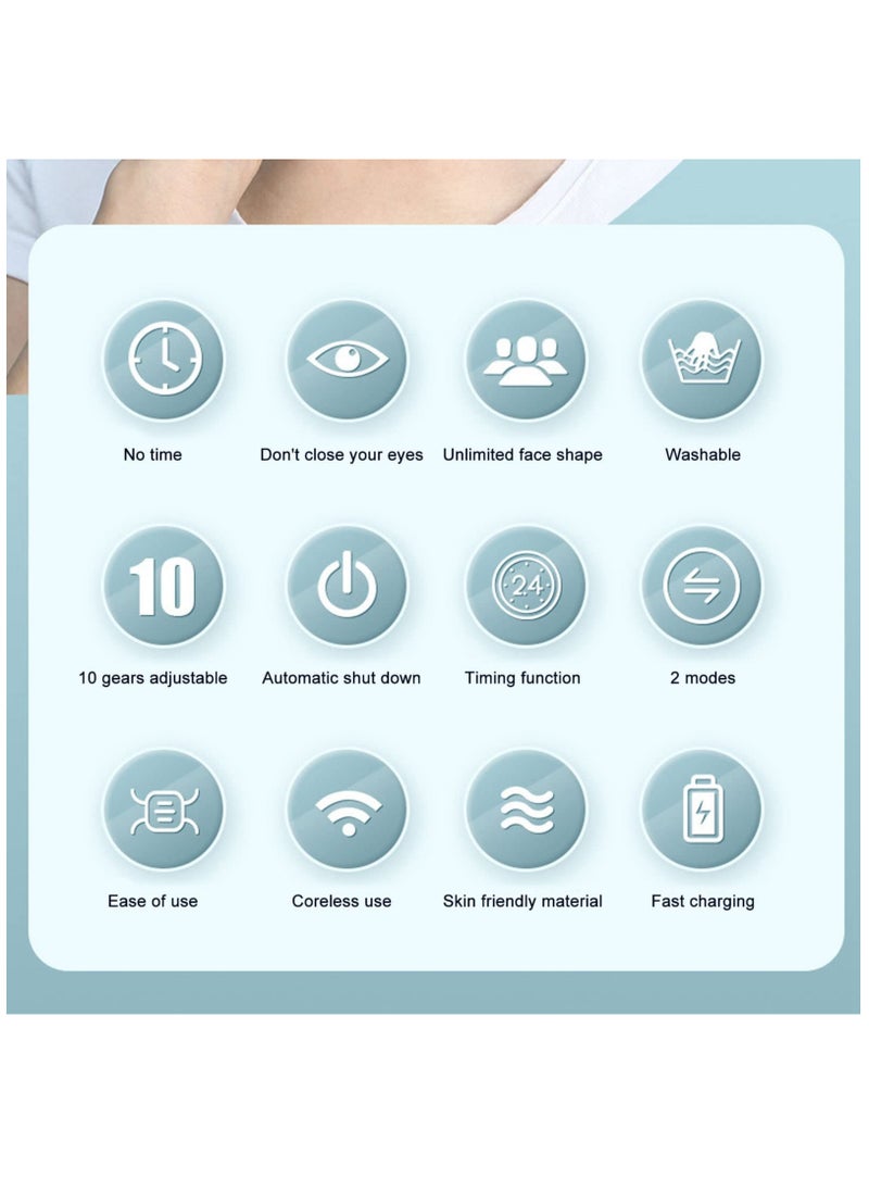 SYOSI V Face Massage Belt, Electric Face Lift Mask Face Slimming Belt Black USB Charge EMS 2 Modes 10 Gears Face Skin Tightening Device, Electric Double Chin Reducer Anti Aging V Line Up Lift Belt  - Image 3