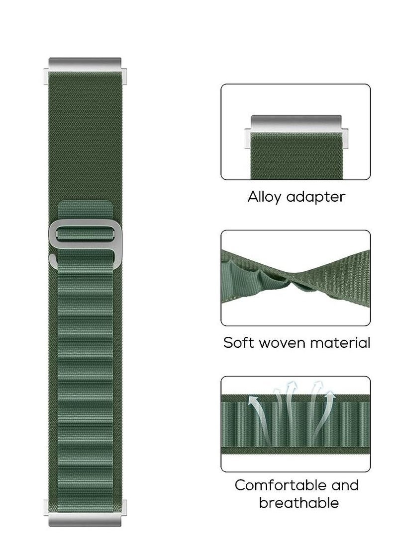 ten.tech 20 mm Alpine Loop Bracelet Compatible with Amazfit GTS 4 Mini/GTS 4/Amazfit Bip 3/3 Pro, Nylon Titanium G-Hook Wristbands Replacement Strap for Amazfit GTS 3/GTS 2e/GTS 2 Mini/GTS 2/GTS - Green - Image 2