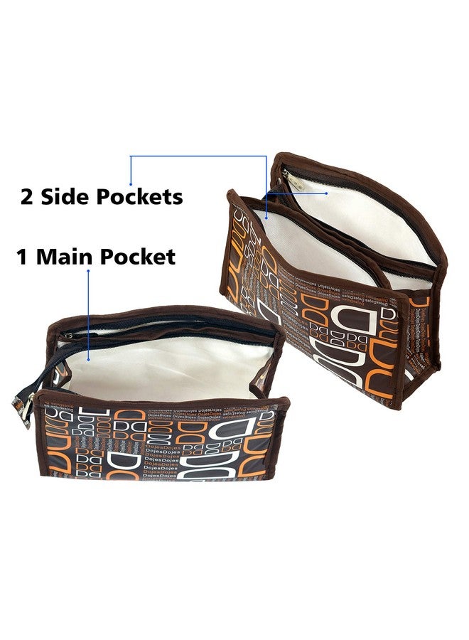 TULMAN Travel Cosmetic Pouch (Set of 3 Dojes Brown) - Multipurpose Organizer for Makeup, Jewelry, Toiletries & Accessories Organizer Synthetic Material - Compact & Lightweight - Unisex for Men & Women - Image 3