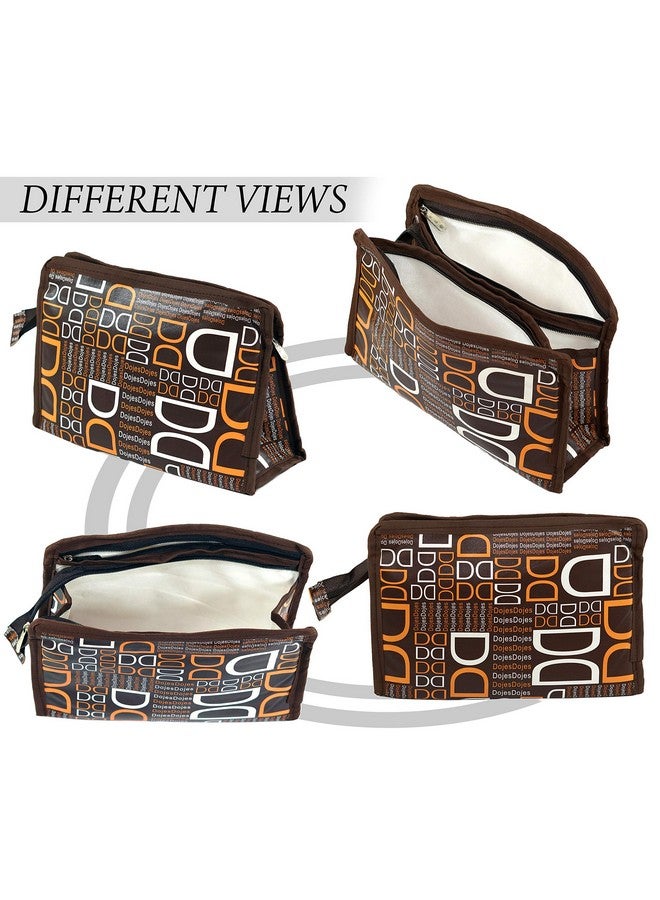 TULMAN Travel Cosmetic Pouch (Set of 3 Dojes Brown) - Multipurpose Organizer for Makeup, Jewelry, Toiletries & Accessories Organizer Synthetic Material - Compact & Lightweight - Unisex for Men & Women - Image 5