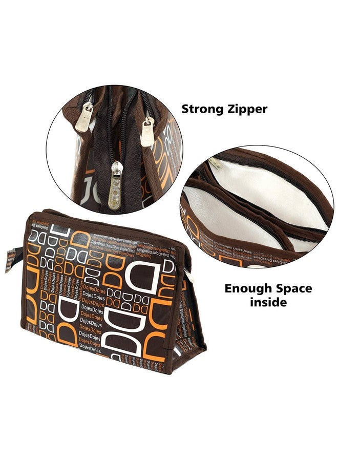 TULMAN Travel Cosmetic Pouch (Set of 3 Dojes Brown) - Multipurpose Organizer for Makeup, Jewelry, Toiletries & Accessories Organizer Synthetic Material - Compact & Lightweight - Unisex for Men & Women - Image 4