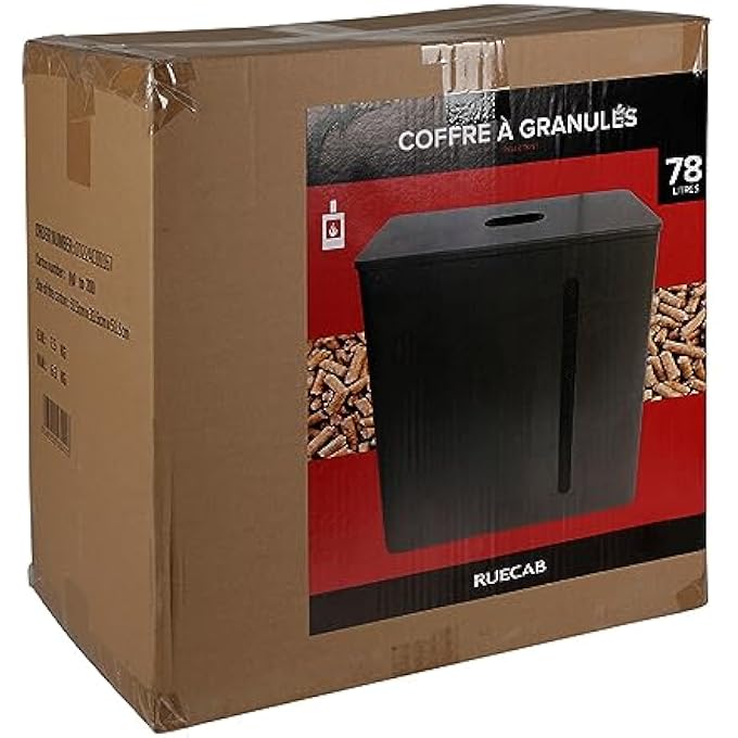 - PELLET BOX 70 LITRE CAPACITY WITH LID STEEL DIMENSIONS: 51 X 51.5 X 31 CM RECTANGULAR SHAPE 3 BAGS OF 15 KG GRANULES - Image 3