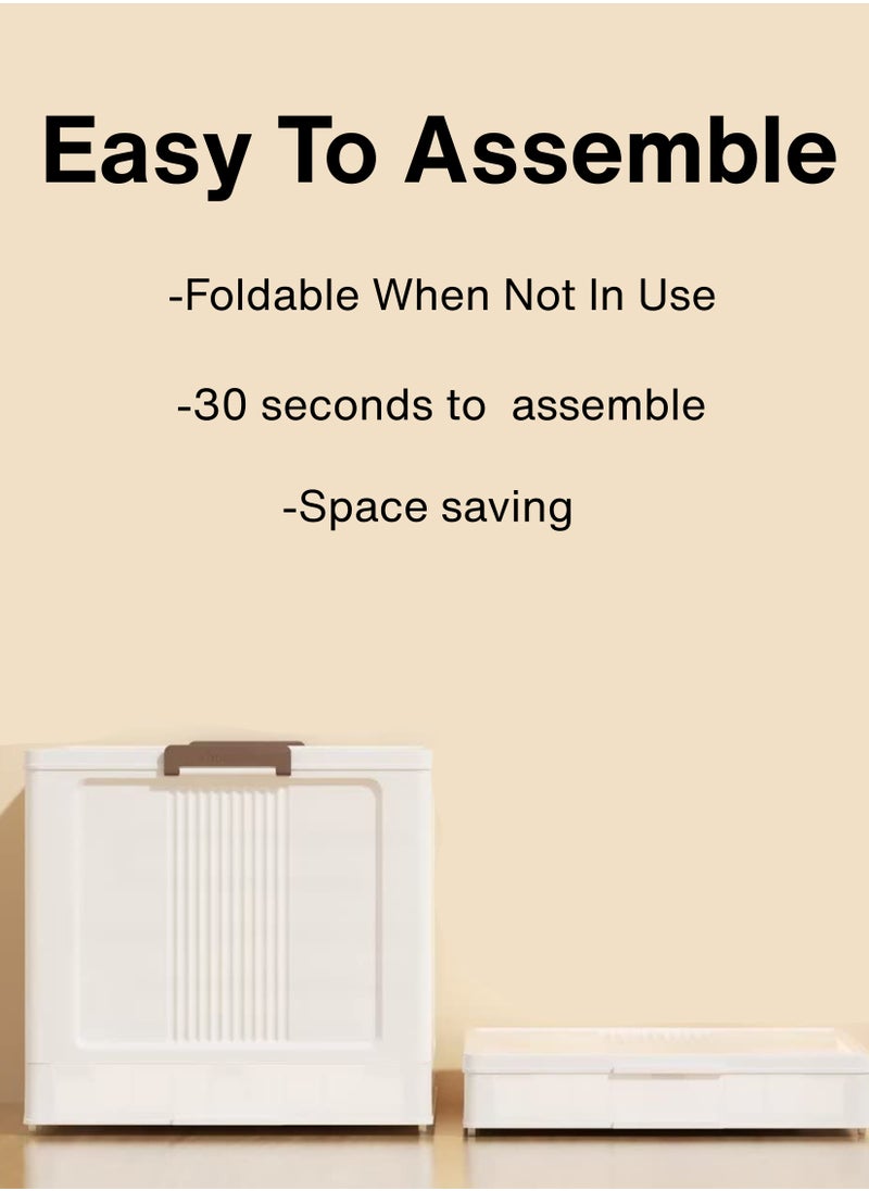 Toshonics 3-Tier Stackable Plastic Storage Bins with Magnetic Foldable Doors and Wheels – Large Storage Organizer for Bedroom, Kitchen, Office, Closet, Dorm, Toys, Clothes, and More – Space-Saving, Durable, Easy Access Storage  - Image 4