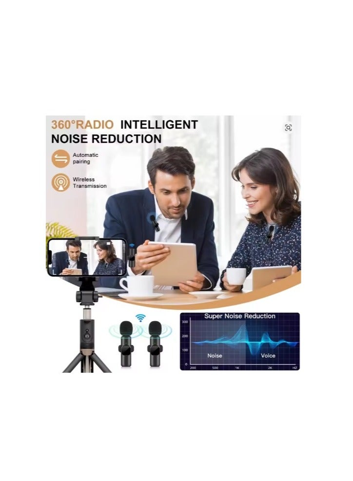 ميكروفون لاسلكي لافالير – مايك مزود بخاصية عزل الضوضاء للبث المباشر ويوتيوب وتيك توك وفيسبوك لايف متوافق مع آيفون وأندرويد - Image 2