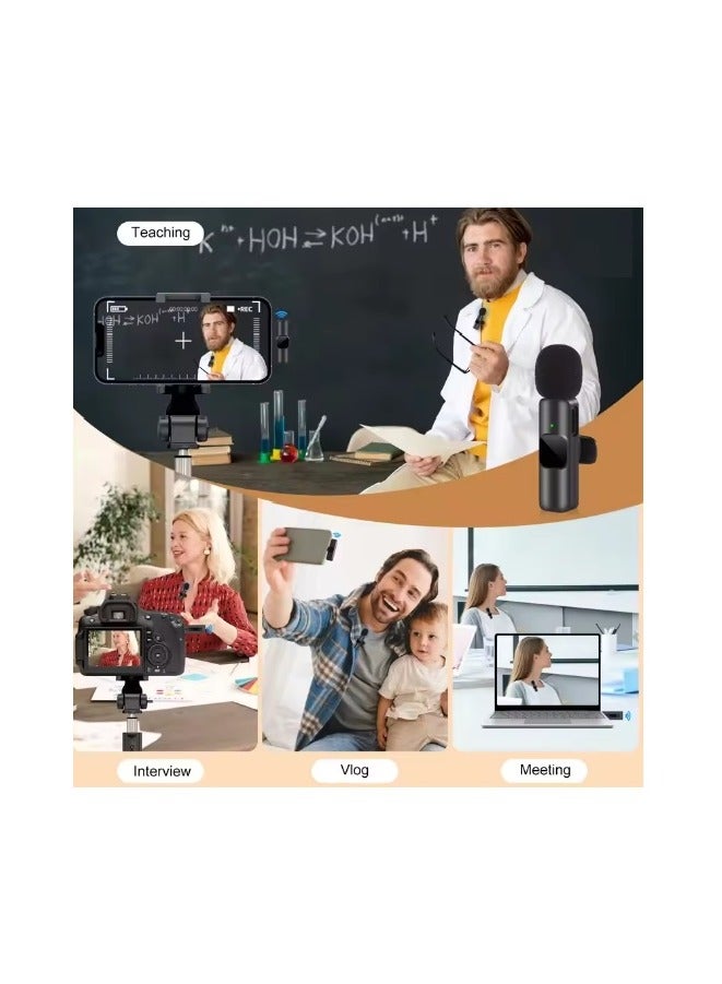 ميكروفون لاسلكي لافالير – مايك مزود بخاصية عزل الضوضاء للبث المباشر ويوتيوب وتيك توك وفيسبوك لايف متوافق مع آيفون وأندرويد - Image 4