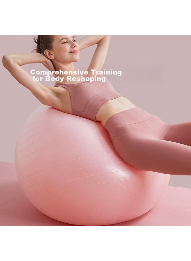 Dweck Yoga Ball, Thickened Elastic Ball, Swiss Fitness Ball, Postpartum Training Equipment For Pregnant Women, Macaroni Pink, 65Cm - Image 4