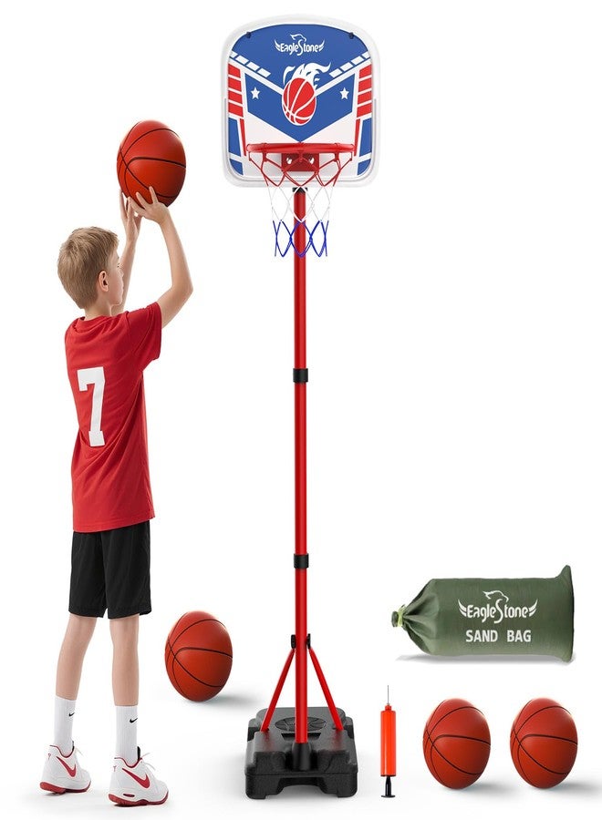 EagleStone Kids Basketball Hoop with Stand, Adjustable Height Basketball Set Toddler Toys for Boys and Girls Age 3-12, Indoor Outdoor Backyard Sport Game Gift with Sandbag for Stability - Image 2