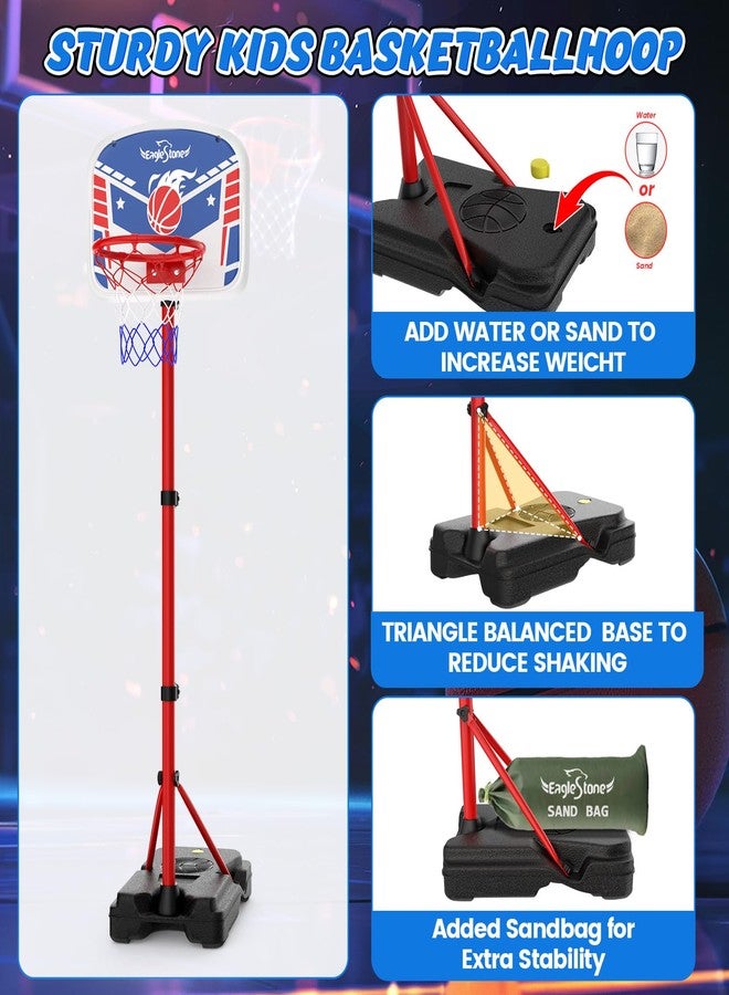 EagleStone Kids Basketball Hoop with Stand, Adjustable Height Basketball Set Toddler Toys for Boys and Girls Age 3-12, Indoor Outdoor Backyard Sport Game Gift with Sandbag for Stability - Image 4