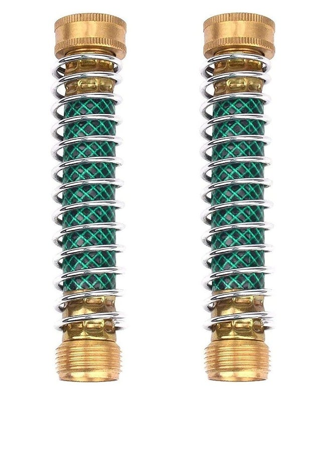 Generic - Hoses Coupling Adapter, Flexible Hose Protector with Spring Garden Hose Extension Adapter 3/4, GHT Solid Hose Kink Protector with Coil Spring, Garden Hose Coiled Spring Protector 2Pcs with 4 Washer - Image 1