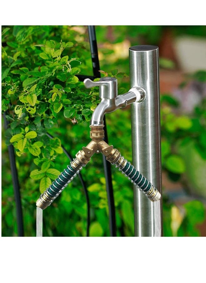 Generic - Hoses Coupling Adapter, Flexible Hose Protector with Spring Garden Hose Extension Adapter 3/4, GHT Solid Hose Kink Protector with Coil Spring, Garden Hose Coiled Spring Protector 2Pcs with 4 Washer - Image 1