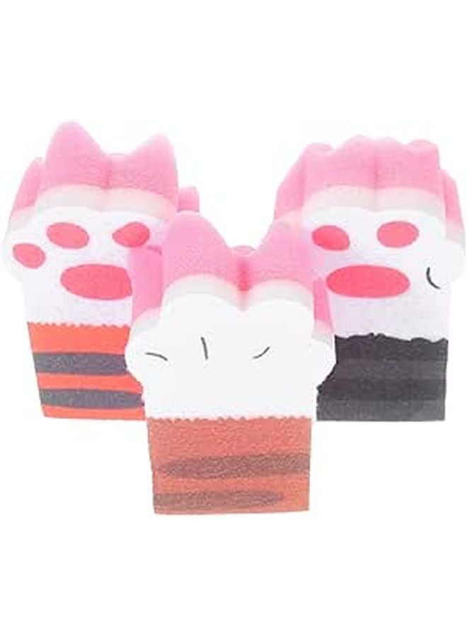 Thickened Cat Paw Kitchen Sponges 3pcs Non Scratch Scrubber Random Color - Image 1