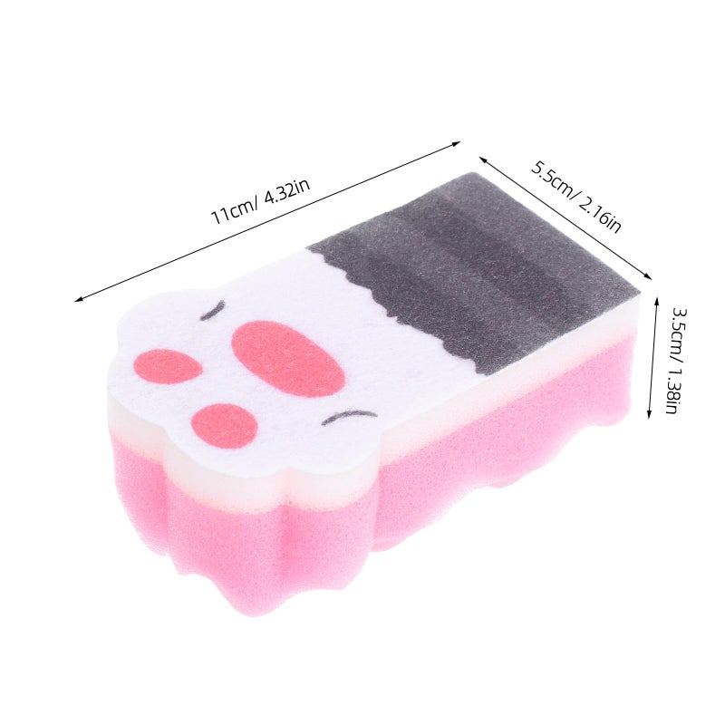 Thickened Cat Paw Kitchen Sponges 3pcs Non Scratch Scrubber Random Color - Image 3