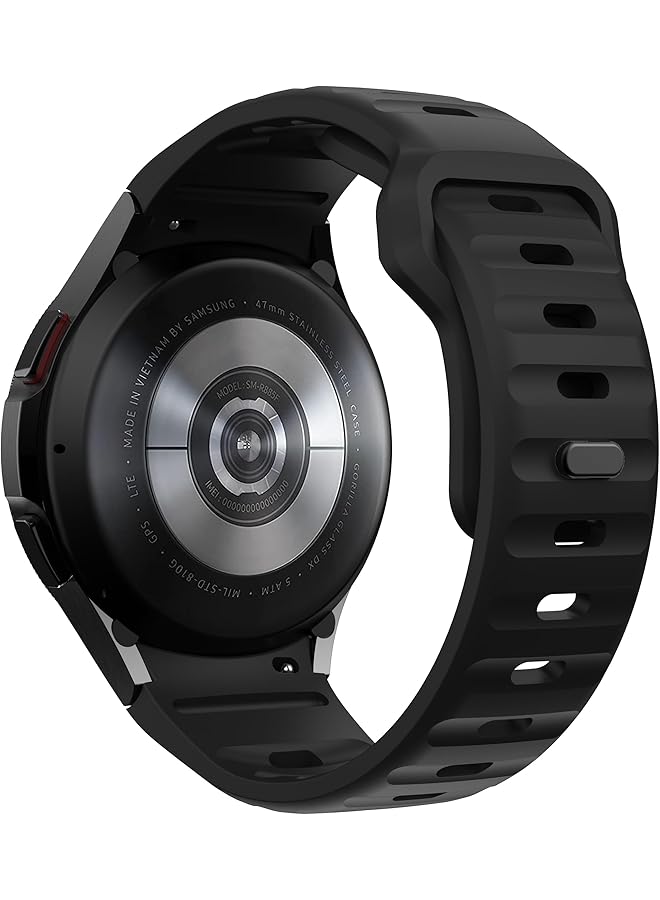 دادو سوار سيليكون بدون فجوة متوافق مع ساعة سامسونج جالاكسي 6 5 4 47 46 45 44 43 42 40 مم بتصميم خط سيليكون أسود - Image 3