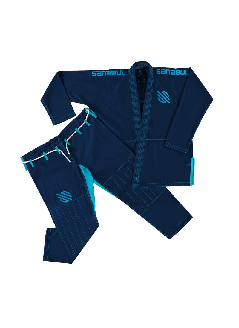 Sanabul  Essential BJJ Gi for Men | Brazilian Jiu Jitsu Gi BJJ | Lightweight, Preshrunk Cotton Fabric | IBJJF Approved Navy  - Image 2