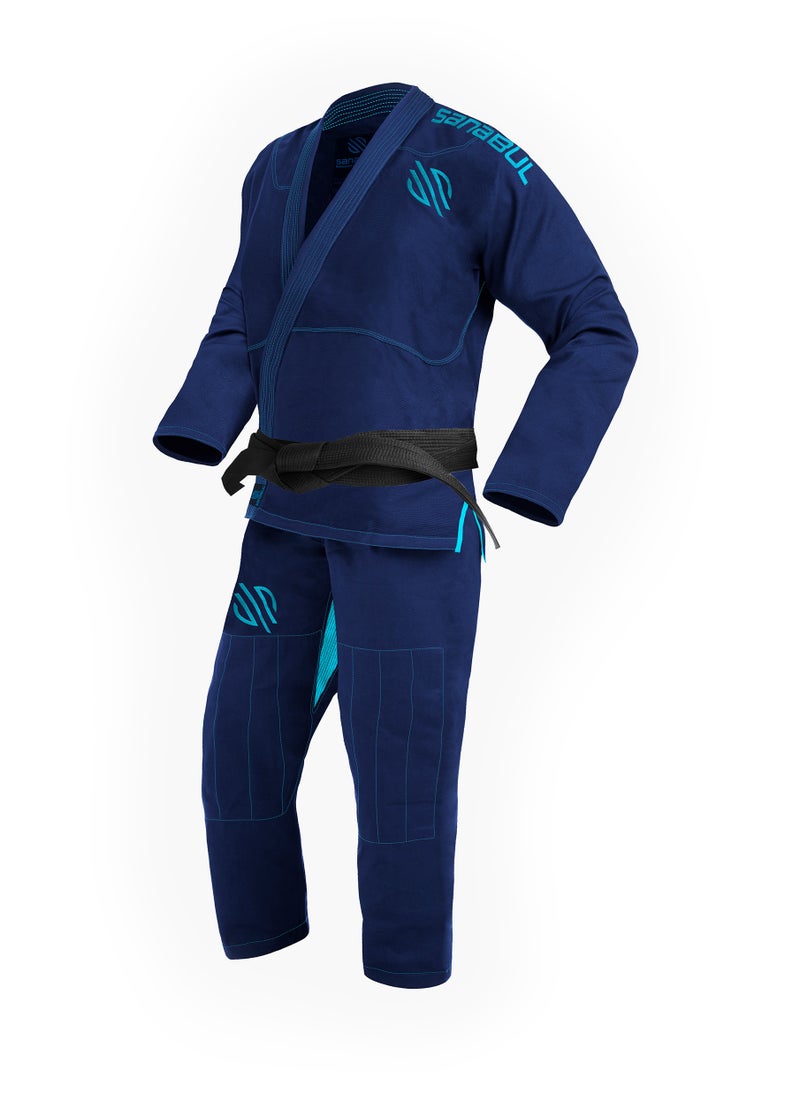 Sanabul  Essential BJJ Gi for Men | Brazilian Jiu Jitsu Gi BJJ | Lightweight, Preshrunk Cotton Fabric | IBJJF Approved Navy  - Image 1