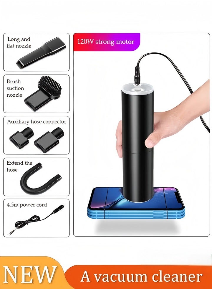مكنسة كهربائية محمولة للسيارة، مكنسة كهربائية محمولة للسيارة، منفضة هواء ومكنسة كهربائية، فوهات متعددة، مكنسة كهربائية محمولة عالية الطاقة للسيارة والمنزل والحيوانات الأليفة والمكتب - Image 1