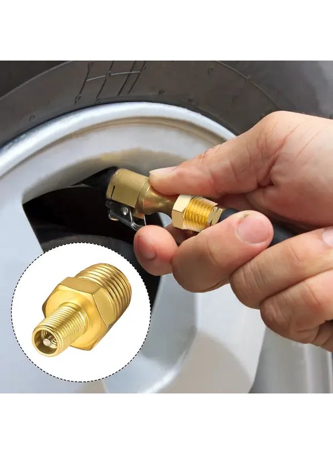 مجموعتان من محولات صمام التضخم النحاسية 1/4 بوصة من نوع NPT إلى موصلات إطارات شريدر. - Image 4