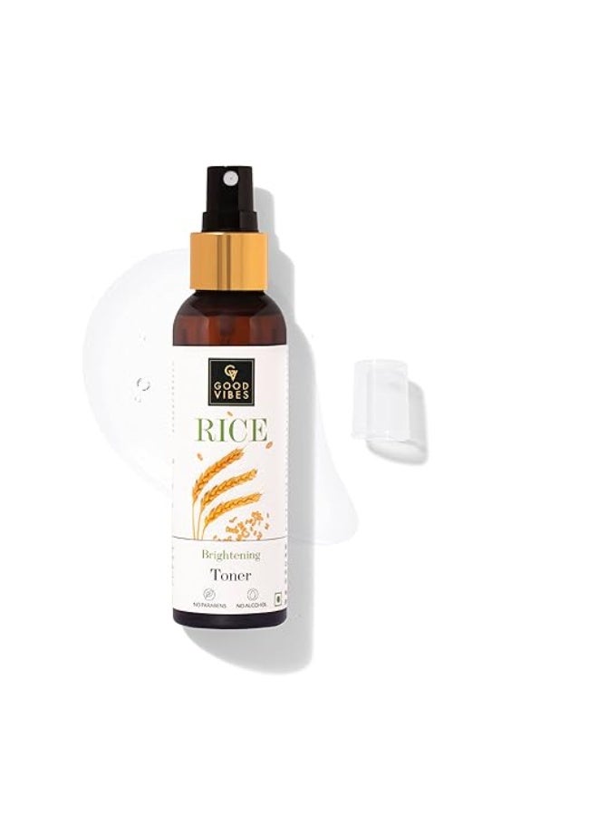 Good Vibes Rice Brightening Toner 120 ml, Hydrating Light Weight Moisturizing Glowing Face Spray Toner for All Skin Types, Natural, No Alcohol, Parabens & Sulphates, No Animal Testing - Image 2