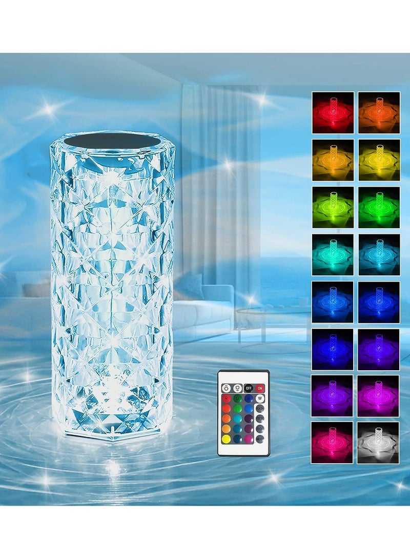 Crystal Touch Lamp RGB 16 Colors Changing Rechargeable Diamond Table Lamp for Bedroom Living Room Creative Lights for Dinner Party Decor - Image 2