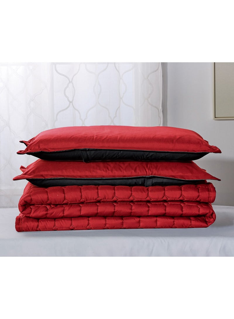 Sleep Night 6 Pieces Comforter Set King Size 220 X 240Cm Dual color Reversible Bedding Set for All Seasons - Image 2