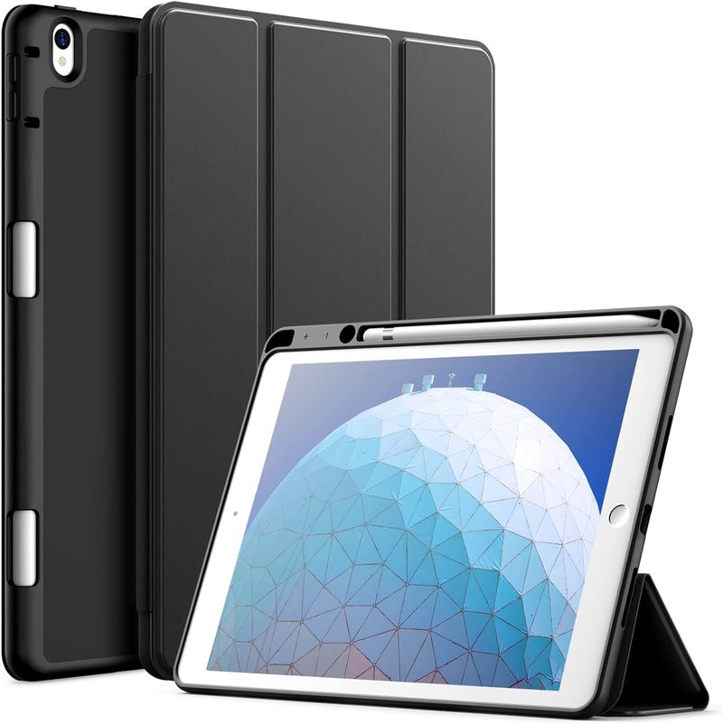 Jetech Case For Ipad Air 3 (10.5-Inch 2019, 3Rd Generation) And Ipad Pro 10.5 With Pencil Holder, Slim Tablet Cover With Soft Tpu Back, Auto Wake/Sleep (Black) - Image 1