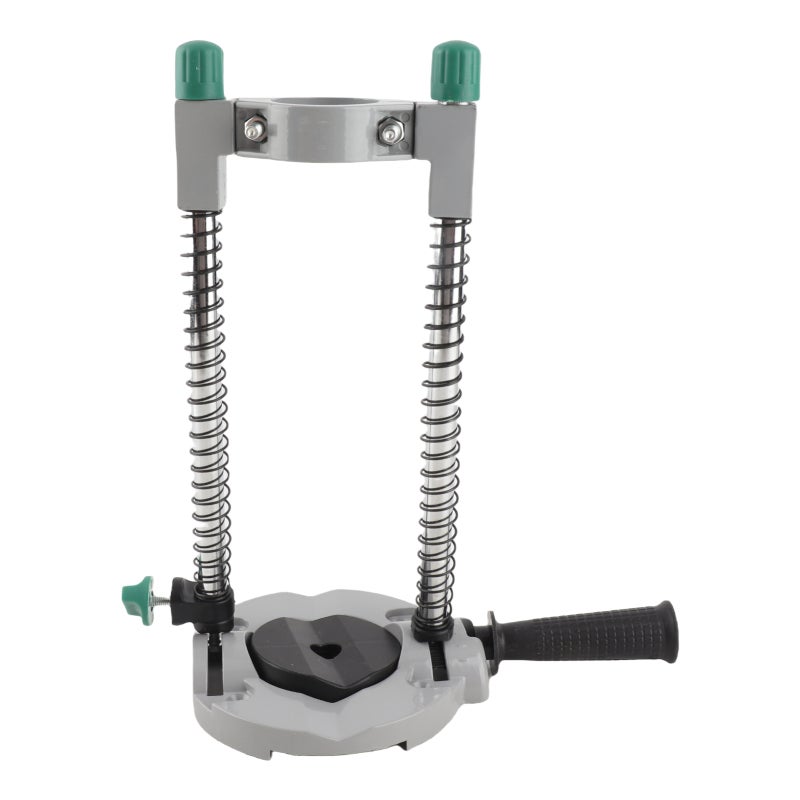 Mobile Drill Stand: White Adjustable Drill Guide - Non-Slip V-Groove Base, 45° Angle Adjustable, Quick Reset Spring Guide for Home Workshop Projects - Image 1
