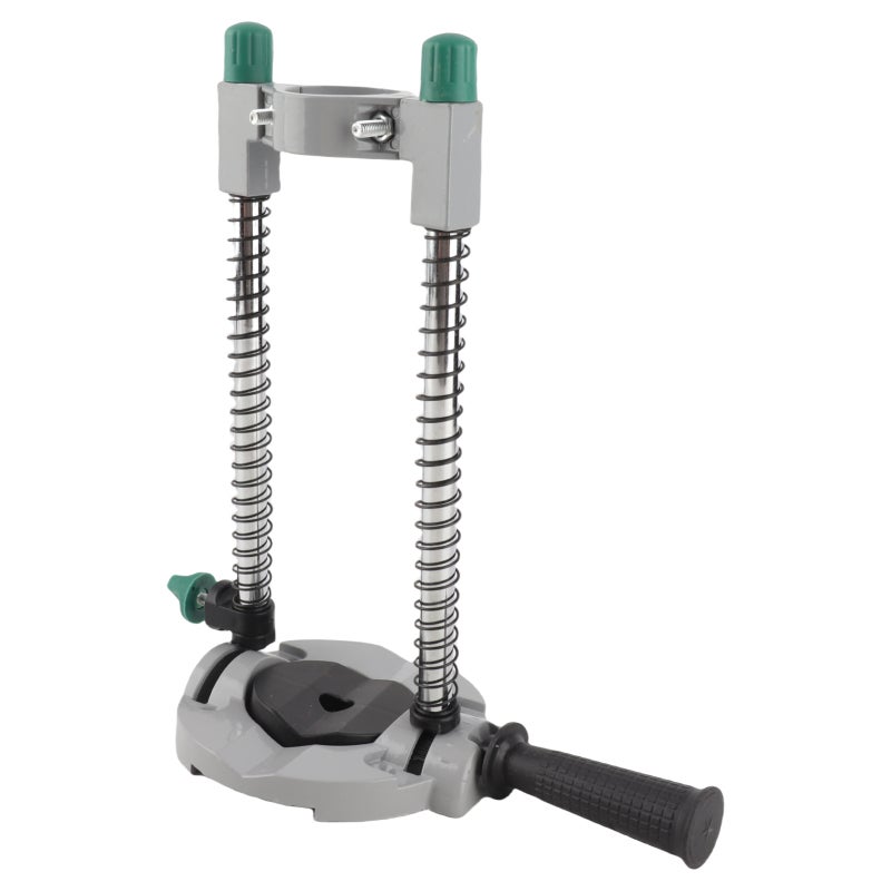 Mobile Drill Stand: White Adjustable Drill Guide - Non-Slip V-Groove Base, 45° Angle Adjustable, Quick Reset Spring Guide for Home Workshop Projects - Image 2